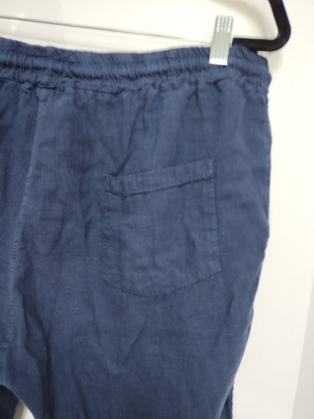 Blue linen Made in Italy Bermuda style shorts - Picture 5 of 6